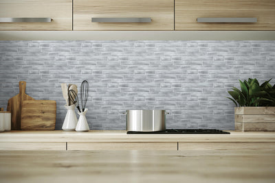 product image for Brushed Metal Tile Peel-and-Stick Wallpaper in Silver by NextWall 42