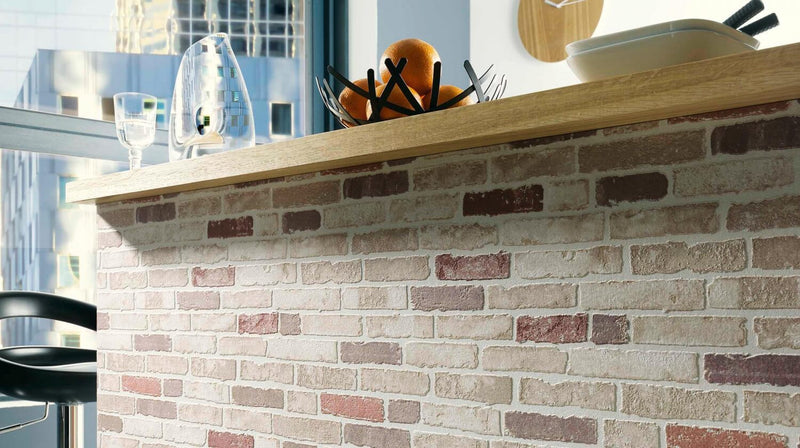 media image for Bryce Faux Brick Wallpaper in Beige, Red, and Brown design by BD Wall 250