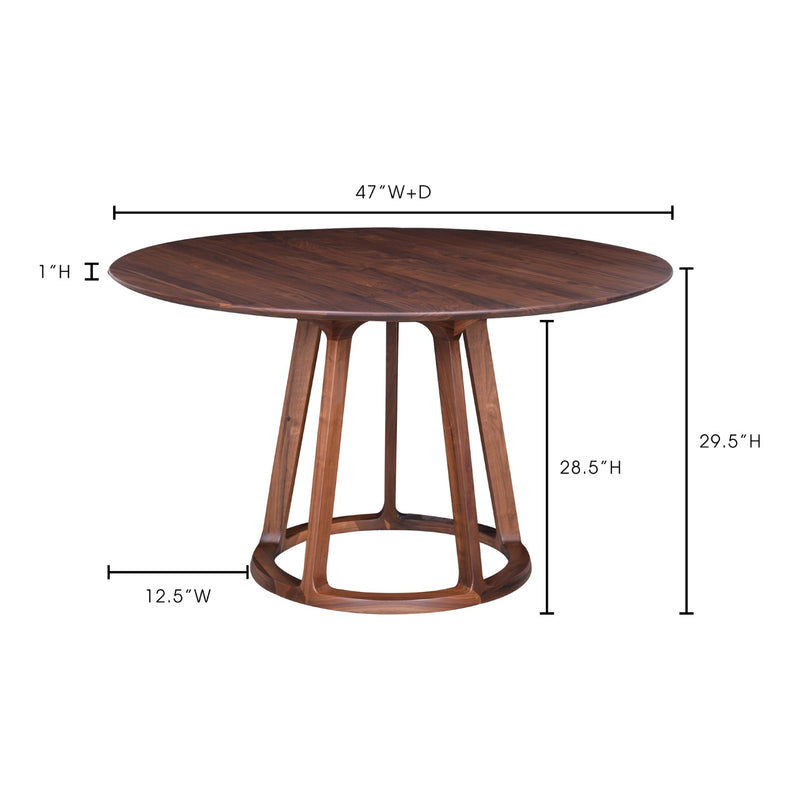 media image for Aldo Round Dining Table Walnut 4 252