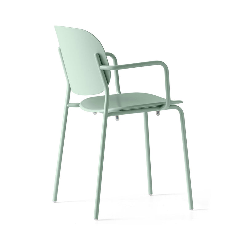 media image for yo matt thyme green metal armchair by connubia cb199103008l08l00000000 4 285