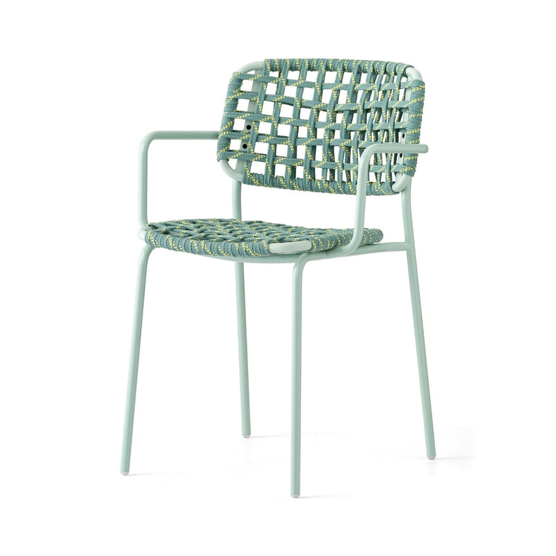 media image for yo matt thyme green metal armchair by connubia cb199103008l08l00000000 5 295