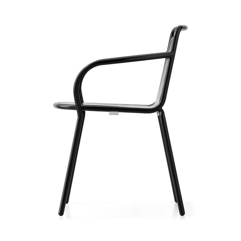 media image for easy matt black metal armchair by connubia cb213201001501500000000 3 235