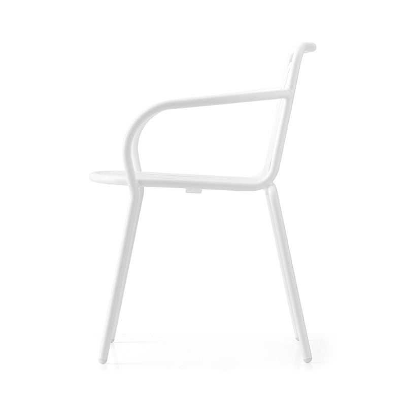 media image for easy matt optic white metal armchair by connubia cb213201009409400000000 3 248