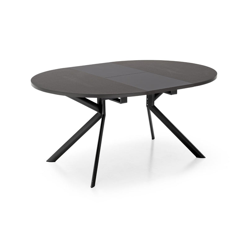 media image for giove black metal round extending table by connubia cb473900118w01501500000 6 213