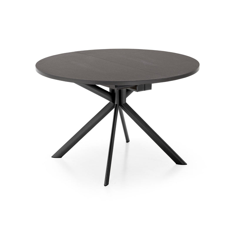 media image for giove black metal round extending table by connubia cb473900118w01501500000 5 243