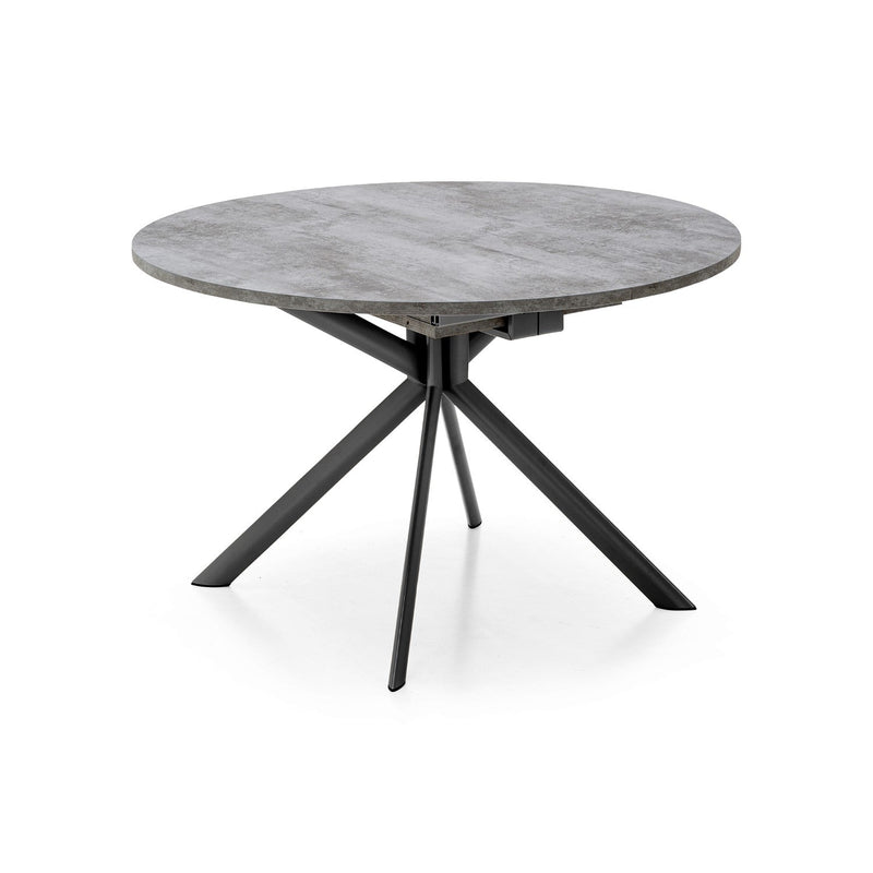 media image for giove black metal round extending table by connubia cb473900118w01501500000 1 23