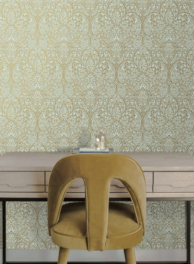 product image for Paradise Blue/Gold Wallpaper from the After Eight Collection by Candice Olson 58