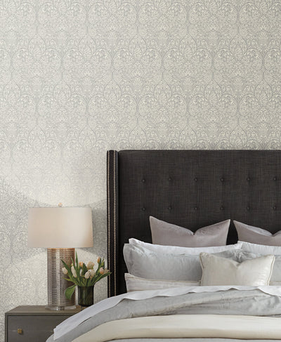 product image for Paradise White/Silver Wallpaper from the After Eight Collection by Candice Olson 85