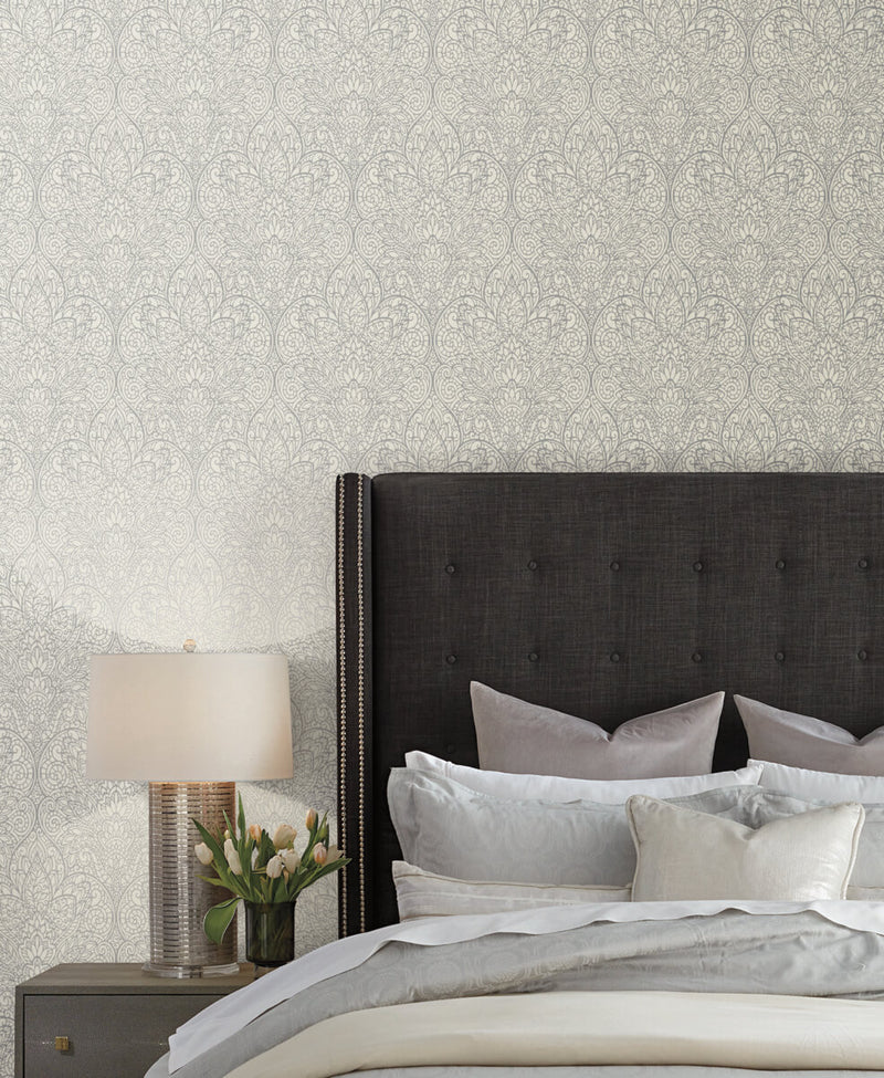 media image for Paradise White/Silver Wallpaper from the After Eight Collection by Candice Olson 218
