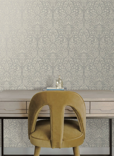 product image for Paradise White/Silver Wallpaper from the After Eight Collection by Candice Olson 47