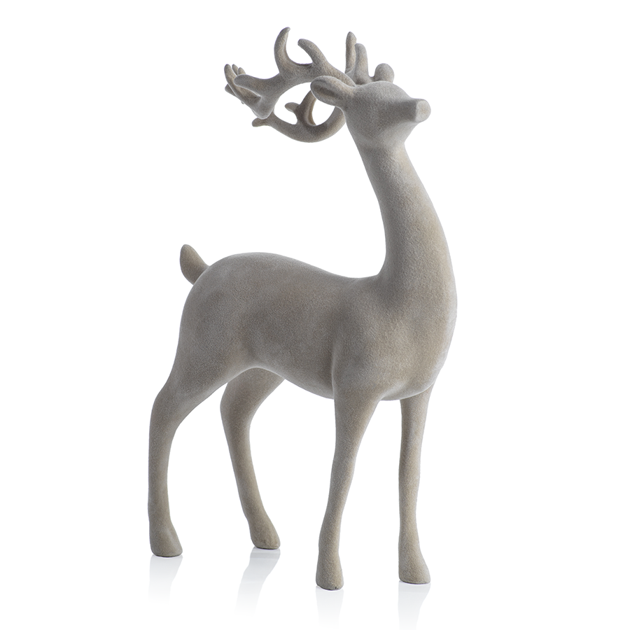 Shop Flocked Standing Deer - Natural | Burke Decor