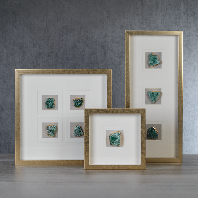 media image for 3 piece gold framed emerald crystal wall decor by zodax ch 5566 2 272