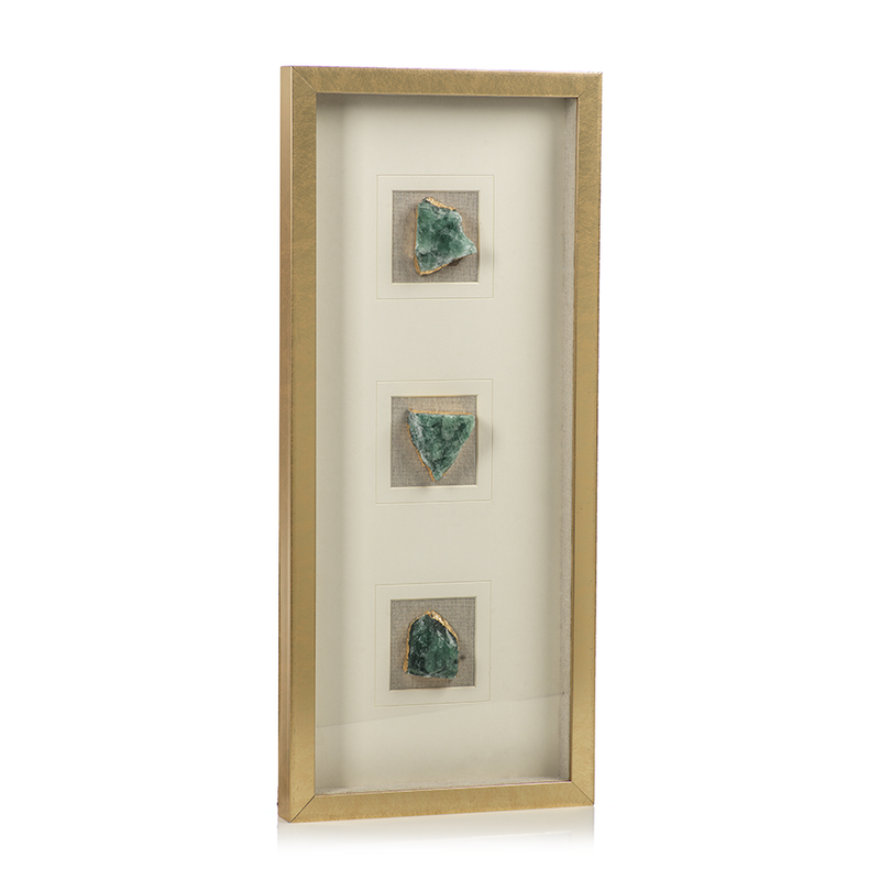 media image for 3 piece gold framed emerald crystal wall decor by zodax ch 5566 1 247