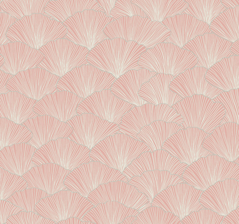 media image for Luminous Ginkgo Coral Wallpaper from the Modern Artisan II Collection by Candice Olson 211