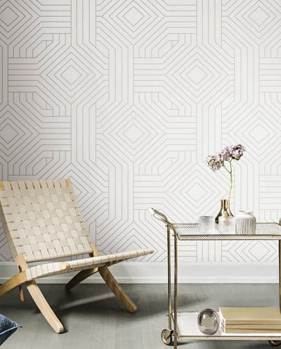 product image for Diverging Diamonds White Wallpaper from the Modern Artisan II Collection by Candice Olson 96