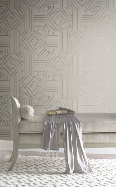 product image for Diverging Diamonds Taupe Wallpaper from the Modern Artisan II Collection by Candice Olson 48