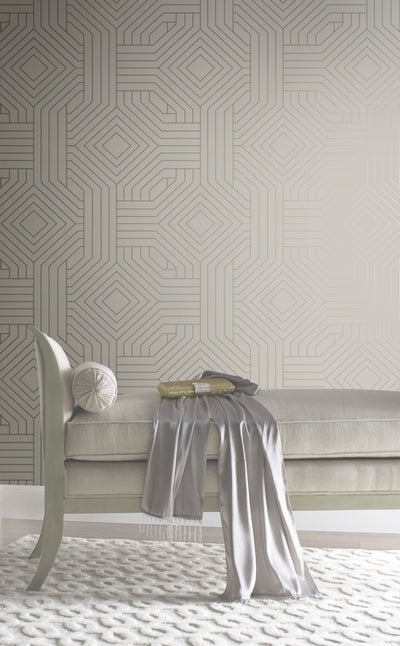 product image for Diverging Diamonds Taupe Wallpaper from the Modern Artisan II Collection by Candice Olson 67