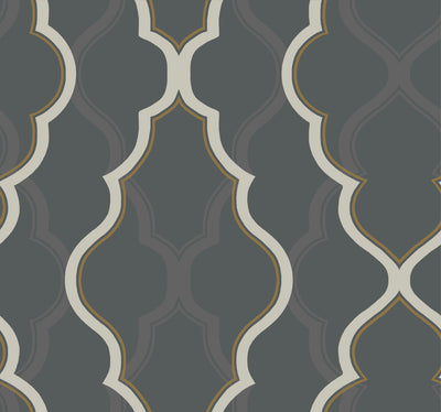 product image for Double Damask Black Wallpaper from the Modern Artisan II Collection by Candice Olson 15