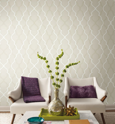 product image for Double Damask Beige Wallpaper from the Modern Artisan II Collection by Candice Olson 23