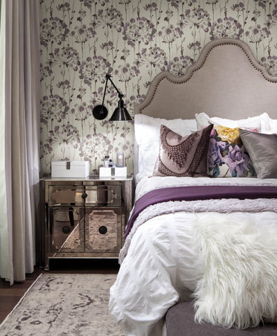 product image for Flourish Purple Wallpaper from the Modern Artisan II Collection by Candice Olson 2