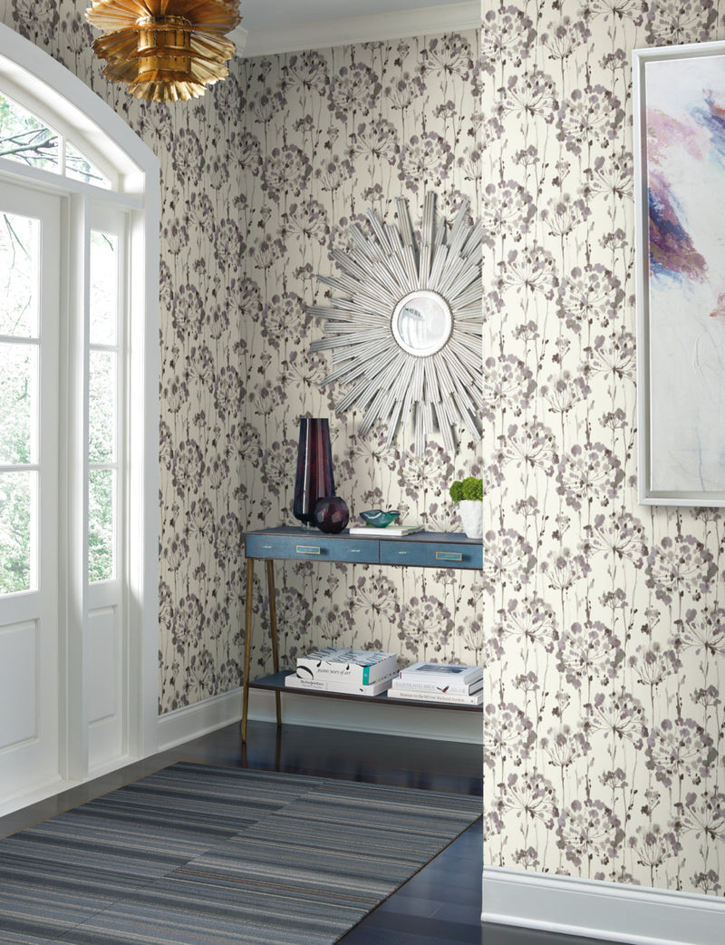 media image for Flourish Purple Wallpaper from the Modern Artisan II Collection by Candice Olson 215