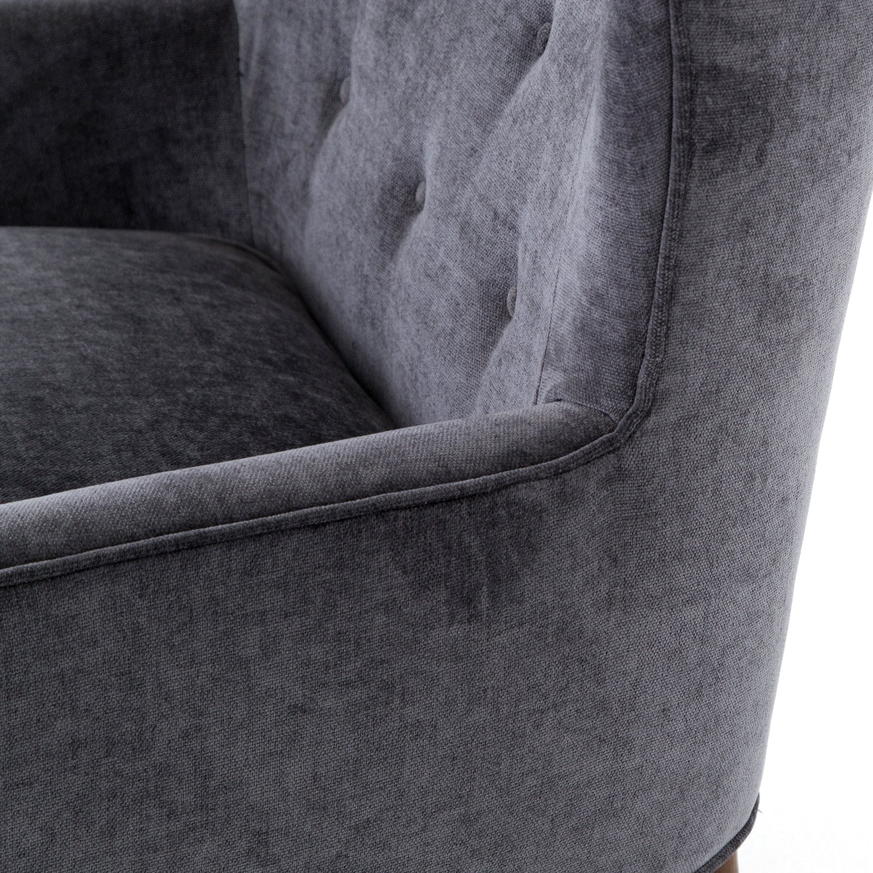 Shop Clermont Chair in Charcoal Worn Velvet | Burke Decor