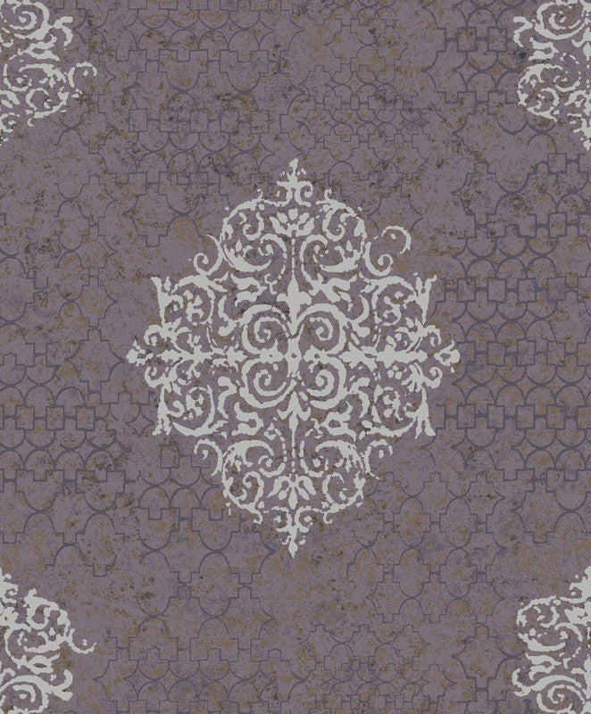 media image for Damask Mottled Wallpaper in Silver Grey/Lilac 255