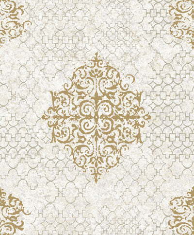 product image of Damask Mottled Wallpaper in Rose Gold 519