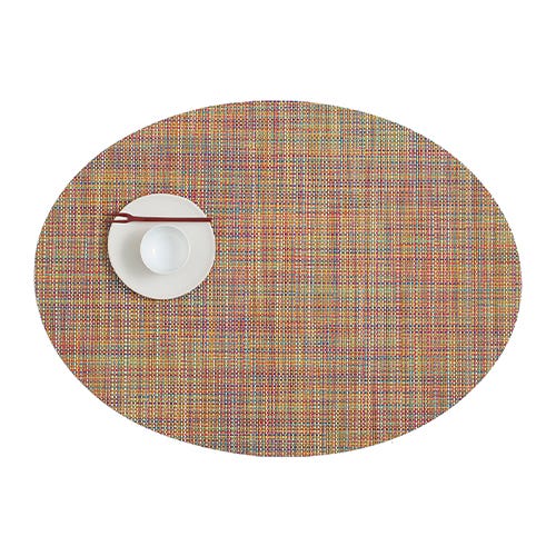 media image for mini basketweave oval placemat by chilewich 100130 002 5 254