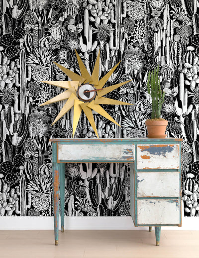 product image of Cactus Spirit Wallpaper in Contrast design by Aimee Wilder 513