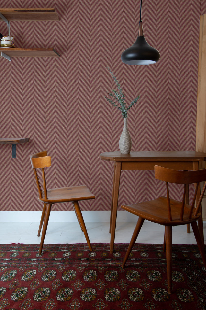 media image for Cafe Chevron Wallpaper in Burnt Sienna from the More Textures Collection by Seabrook Wallcoverings 237