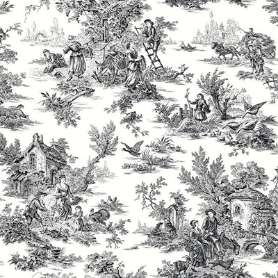 product image for Campagne Toile Wallpaper in Black and White by Ashford House for York Wallcoverings 2