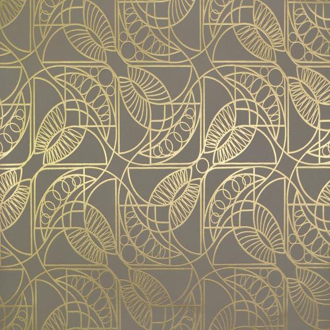 media image for Cartouche Wallpaper in Khaki and Gold by Antonina Vella for York Wallcoverings 264