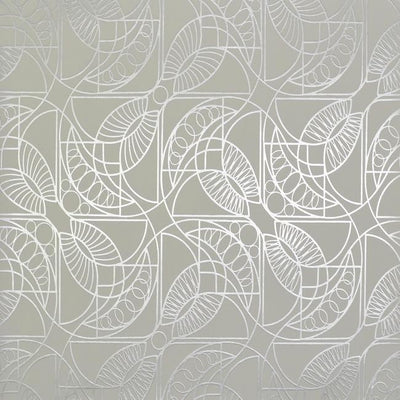 product image for Cartouche Wallpaper in White and Silver by Antonina Vella for York Wallcoverings 27