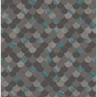 product image of Catalina Scales Wallpaper in Grey, Black, and Blue from the Tortuga Collection by Seabrook Wallcoverings 52