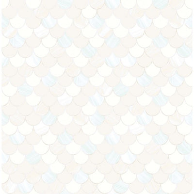 product image of Catalina Scales Wallpaper in White, Pearl, and Aqua from the Tortuga Collection by Seabrook Wallcoverings 564