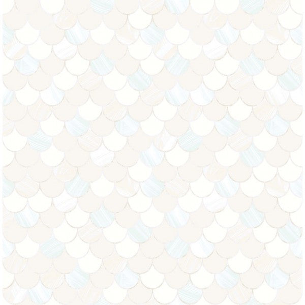 media image for Catalina Scales Wallpaper in White, Pearl, and Aqua from the Tortuga Collection by Seabrook Wallcoverings 29