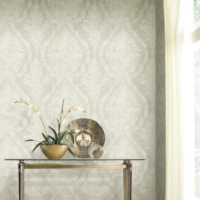 product image for Charleston Damask Wallpaper in Cream from the Ronald Redding 24 Karat Collection by York Wallcoverings 5