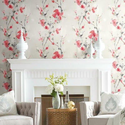 product image for Charm Peel & Stick Wallpaper in Red by York Wallcoverings 83