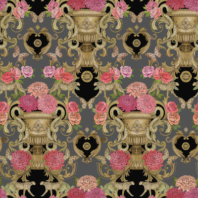 product image of sample chateau wallpaper in noir from the daydreams collection by matthew williamson for osborne little 1 533