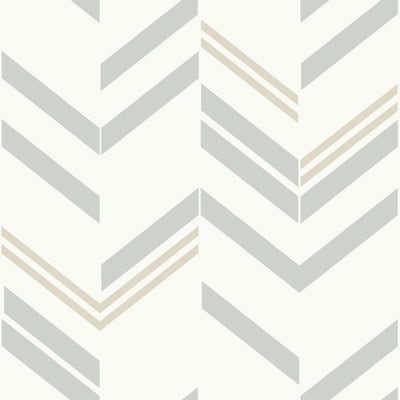 product image for Chevron Stripe Peel & Stick Wallpaper in Grey by RoomMates for York Wallcoverings 59