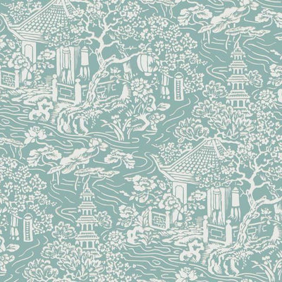 product image for Chinoiserie Wallpaper in Blue-Green from the Tea Garden Collection by Ronald Redding for York Wallcoverings 48