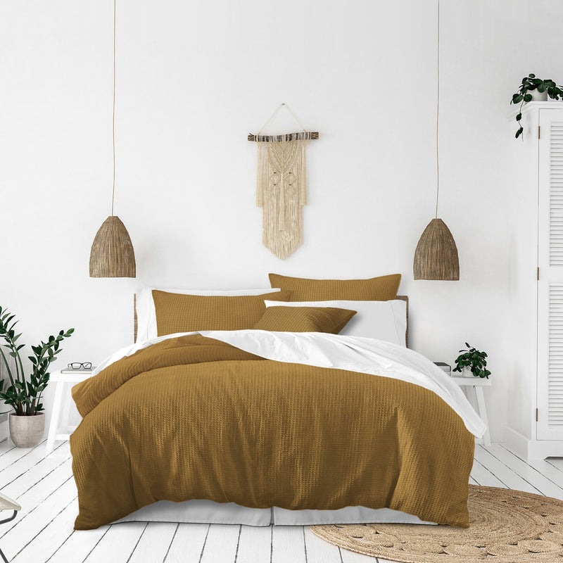 media image for Classic Waffle Mustard Bedding 4 27