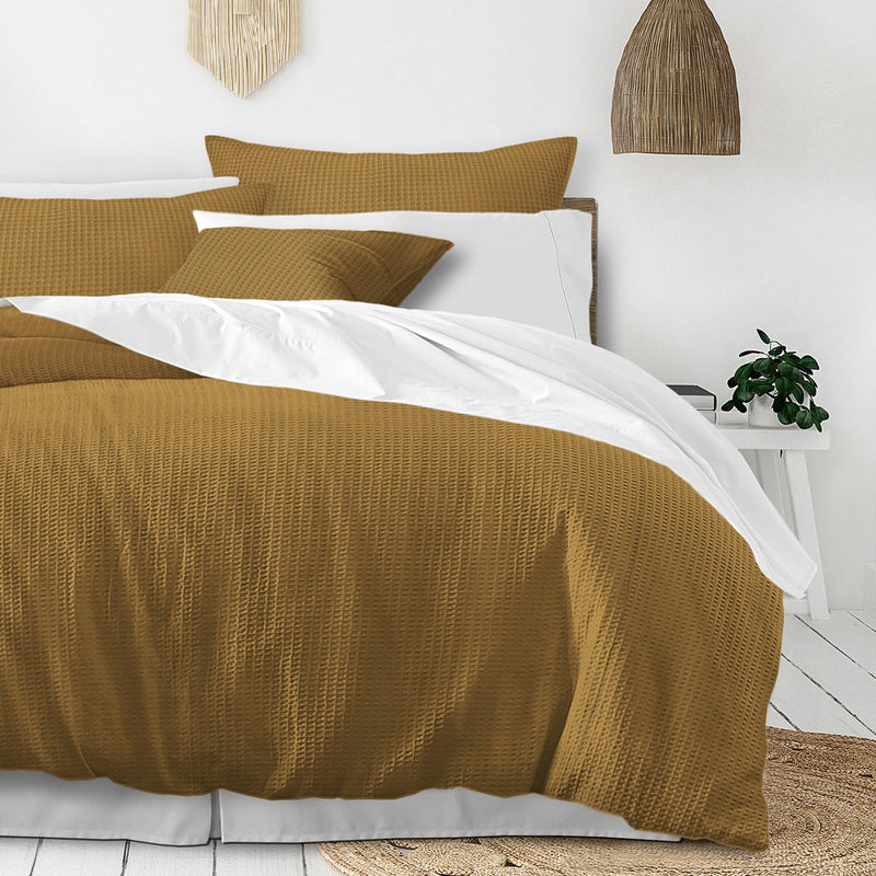 media image for Classic Waffle Mustard Bedding 3 291