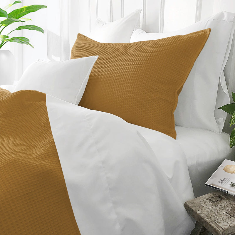 media image for Classic Waffle Mustard Bedding 2 25