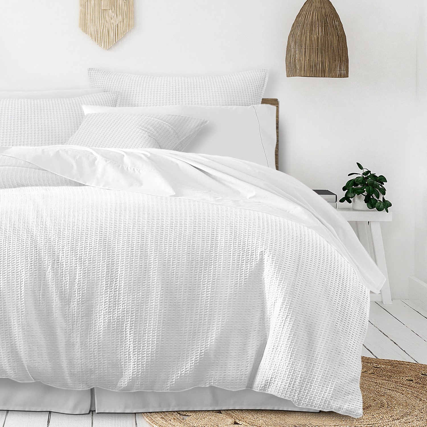 Shop Classic Waffle White Bedding | Burke Decor