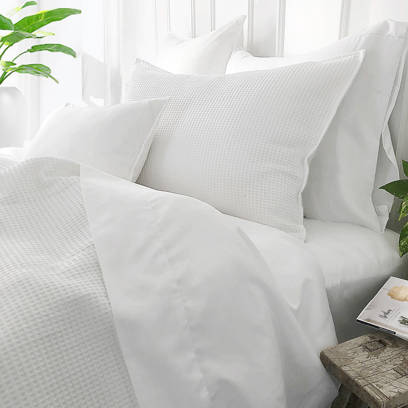 Shop Classic Waffle White Bedding | Burke Decor