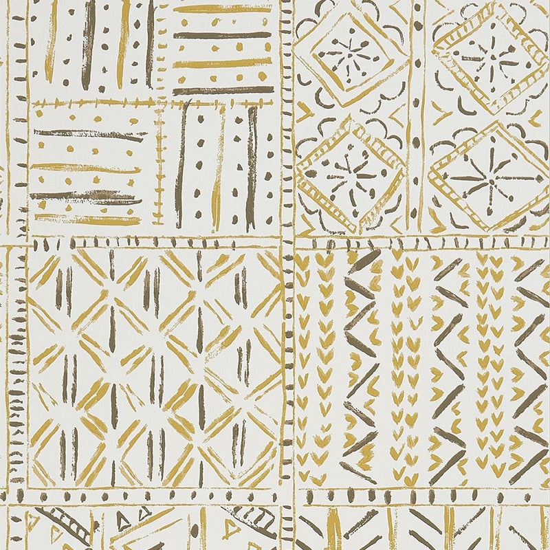 media image for Cloisters Wallpaper in Ochre and Tobacco from the Ashdown Collection by Nina Campbell for Osborne & Little 252