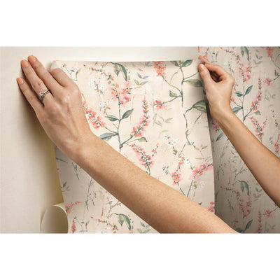 product image for Coral Floral Sprig Peel & Stick Wallpaper by RoomMates for York Wallcoverings 67