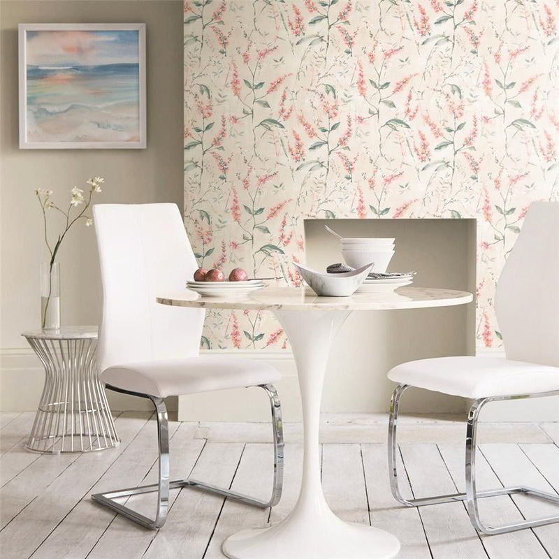 media image for Coral Floral Sprig Peel & Stick Wallpaper by RoomMates for York Wallcoverings 222